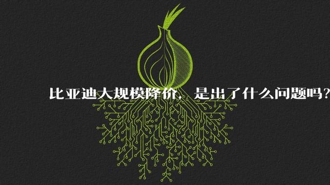 比亚迪大规模降价，是出了什么问题吗？