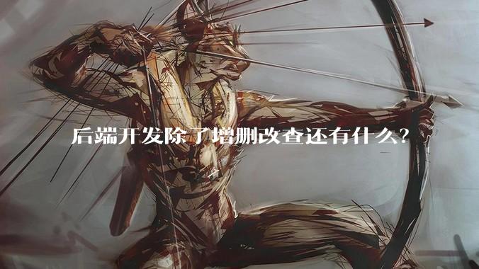 后端开发除了增删改查还有什么？
