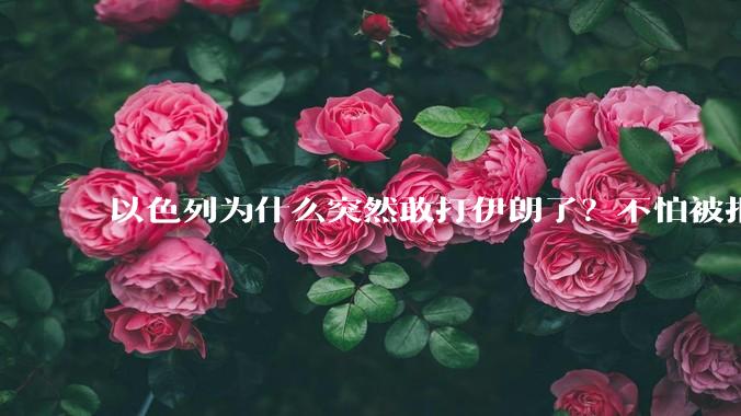 以色列为什么突然敢打伊朗了？不怕被报复？