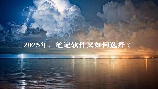 2025年，笔记软件又如何选择?