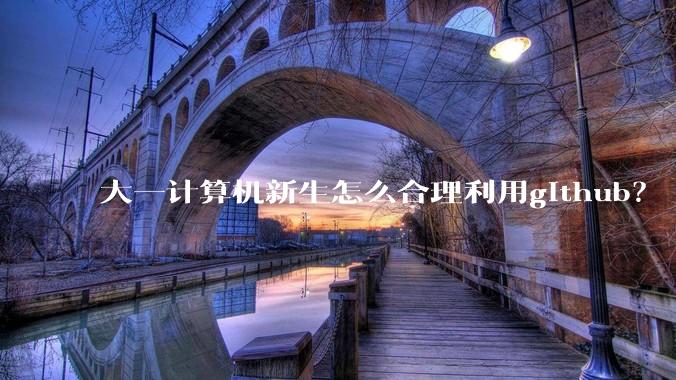 大一计算机新生怎么合理利用github？