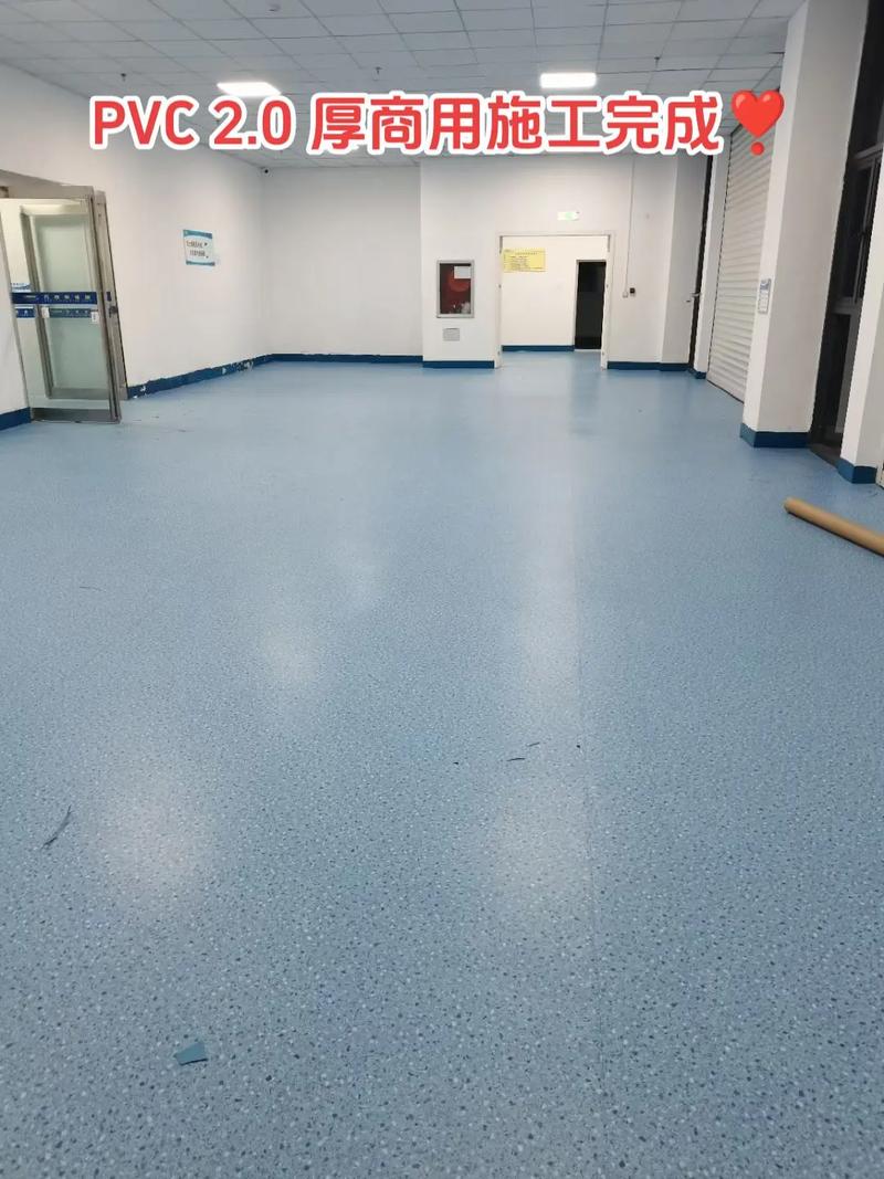 2.0 厚商用施工完成#pvc塑胶地板 #施工现场实拍